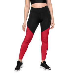 Red & Black CLASSIC VICTORY Logo Sports Leggings