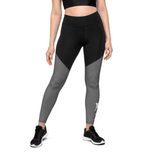Gray & Black CLASSIC VICTORY LOGO Sports Leggings